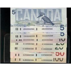 Matching serial numbered set.  6 Bird series matc