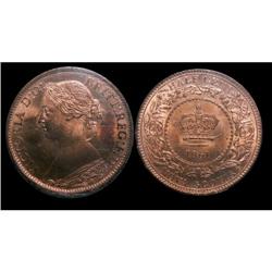 TIED FOR FINEST KNOWN!  Nova Scotia 1/2¢ 1861 ICC