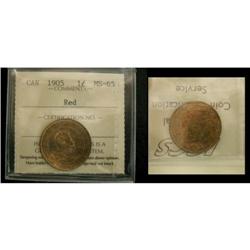 1905 1¢ ICCS MS65 red, A sublime example in top 1