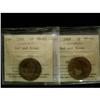 Image 1 : Lot of  2 ICCS graded large cents; 1906 MS-63 RB,