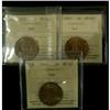 Image 1 : Lot of 3 ICCS graded MS-63 RED Large cents; 1905,