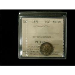 1871 10¢ ICCS AU58, nice eye appeal and lots of l