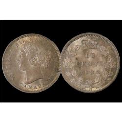 1883H 10¢ PCGS MS66, intense autumn shades over f