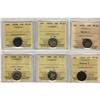 Image 1 : Lot of 6 ICCS graded VF-20 Ten cents; 1870 Nar.O,