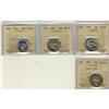 Lot of 4 ICCS graded MS-64 25¢; 1946, 1947, 1949,
