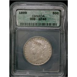 1899 50¢ ICG VF-EF-40  Brilliant with some luster