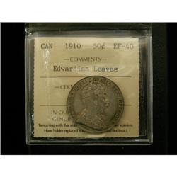 1910 Edwardian 50¢ ICCS EF40, a nice well struck