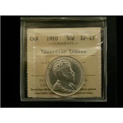1910 Edwardian 50¢ ICCS EF45, white with full lus