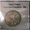Image 1 : Love token  Victorian canadian 50¢ (MLR) VF+. Sca