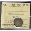 Image 1 : N.B. 1864 10¢ ICCS VF30.