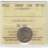 Image 1 : Nfld 1882H 10¢ ICCS EF40.