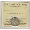 Image 1 : Nfld 1938 10¢ ICCS MS60. Nice eye appeal.