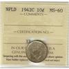 Image 1 : Nfld 1942c 10¢ ICCS MS60. Nice eye appeal.