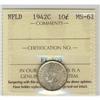 Image 1 : Nfld 1942c 10¢ ICCS MS62. Nice eye appeal.