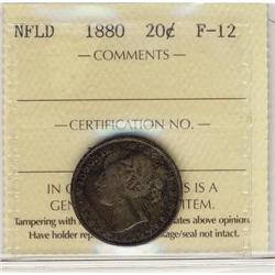 Nfld 1880 20¢ ICCS F12.