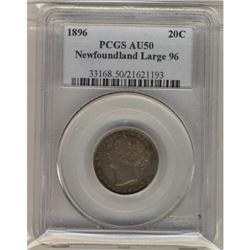 Nfld 1896 "Large 96" 20¢ PCGS AU50, nicely toned.