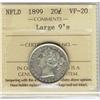 Nfld 1899 20¢ Large 9's ICCS VF20.