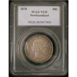 Nfld 1870 50¢ PCGS VF35.  A nice problem free exa