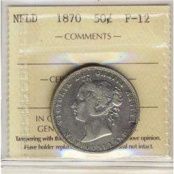 Nfld 1870 50¢ ICCS F12.