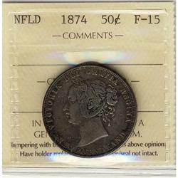 Nfld 1874 50¢ ICCS F15.