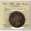 Image 1 : Nfld 1898 50¢ Obv 1; Lg W ICCS VF20,