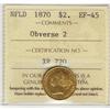 Nfld 1870 $2 Gold ICCS EF45 Obv. 2.