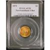 Nfld 1870 3 DOTS $2 PCGS AU-55, a really nice exa