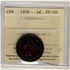 Image 1 : 1858 1¢ ICCS VF-20