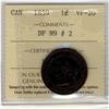Image 1 : 1859 1¢ DP#2 ICCS VF20.