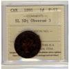 Image 1 : 1891 1¢ SDSL,Obv.3 ICCS F-12