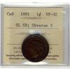 Image 1 : 1891 1¢ SLSD Obv 3 ICCS VF30.