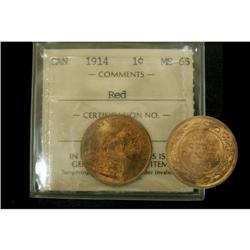 1914 1¢ ICCS MS65 Red sharp eye appeal with full