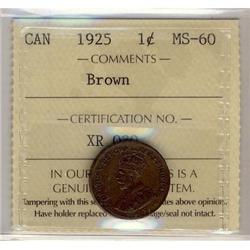 1925 1¢ ICCS MS60BN.