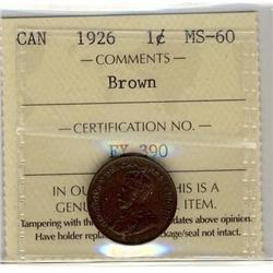 1926 1¢ ICCS MS60BN.
