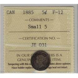 1885 5¢  Small 5 ICCS F-12.