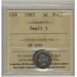 1885  5 ¢ Small 5 ICCS  F-15,