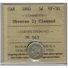 Image 1 : 1891 5¢ Obv 2, ICCS VF-30 Cln,
