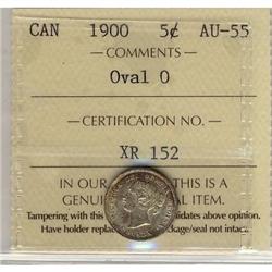 1900 5¢ Oval 0 ICCS AU55.