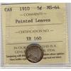 Image 1 : 1910 5¢ Ptd Lvs ICCS MS64.