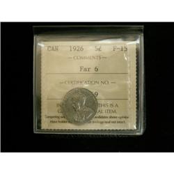 1926 5¢ Far 6 ICCS F15, nice problem free example