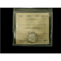 1902 10¢ ICCS AU55, Attractive and lustrous examp