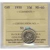 Image 1 : 1930 10¢ ICCS MS60