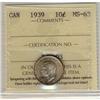 Image 1 : 1939 10¢ ICCS MS63.