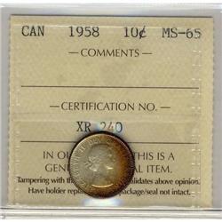 1958 10¢ ICCS MS65,