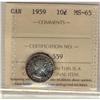 Image 1 : 1959 10¢ ICCS MS65,