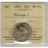 Image 1 : 1870 25¢ Obv 1 ICCS EF45.