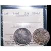 Image 1 : 1907 25¢ ICCS MS64.  Attractive toning with full
