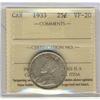 Image 1 : 1933 25c ICCS VF-20