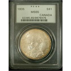 1935 $1 PCGS MS65, a wonderful Gem first issue si