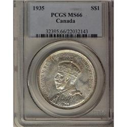 1935 $1 PCGS MS-66, Superbly toned toned. Scarce